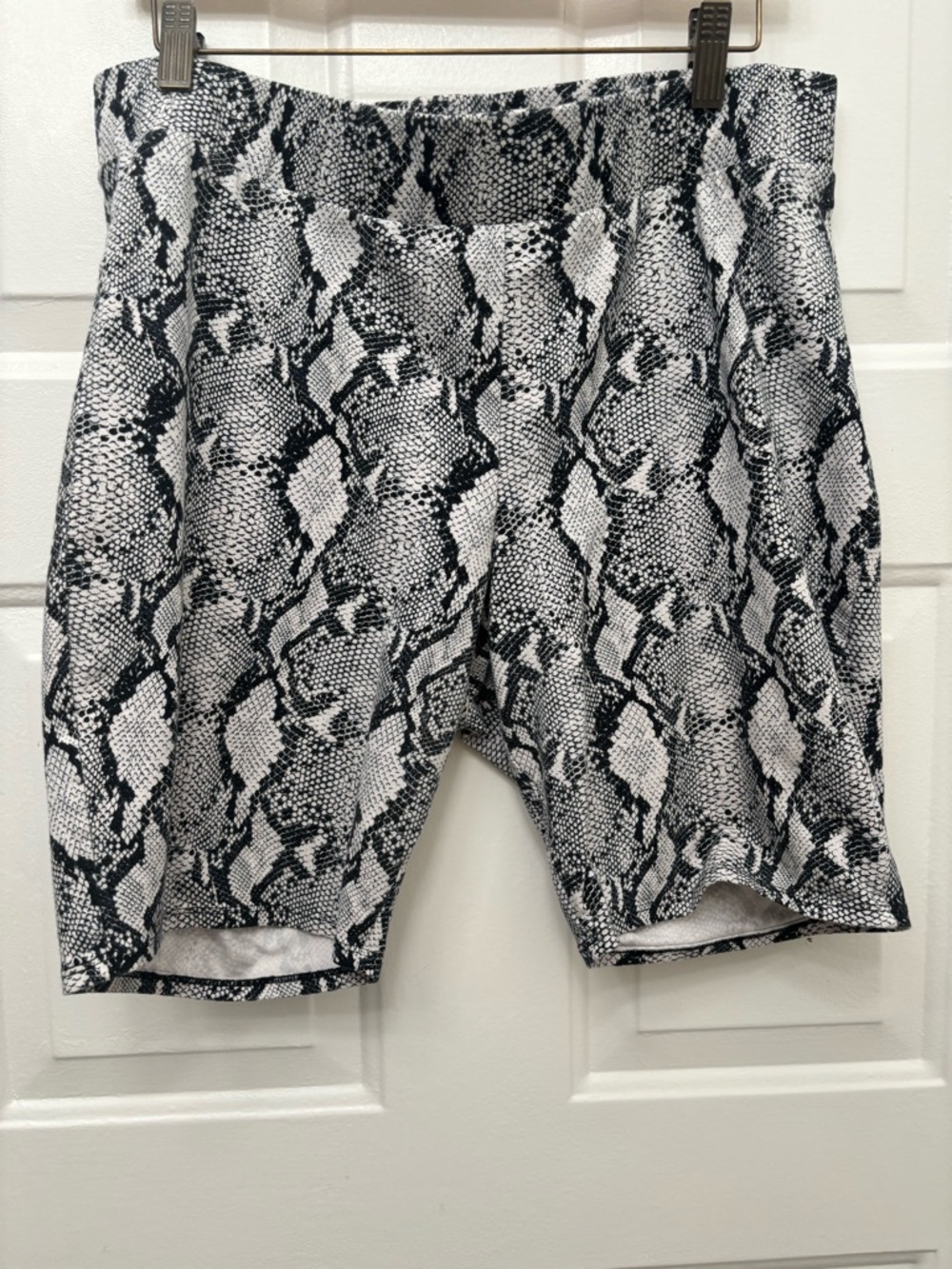 torrid Black and White Snake-Print Athletic Shorts